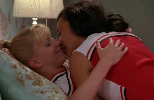 Santana and Brittany making out