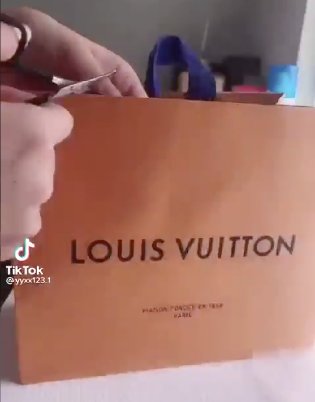 Trying this TikTok trend (branded paper bag DIY into a handbag