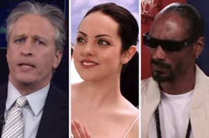 Jon Stewart, Elizabeth Gillies, and Snoop Dogg on Big Time Rush