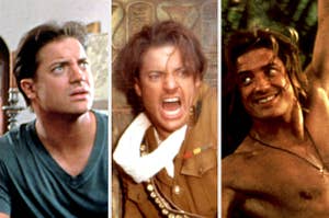 Brendan Fraser in "Looney Toones," "The Mummy," and "George of the Jungle"