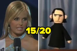 A picture of Miss Teen South Carolina and Harry Potter Puppet Pals