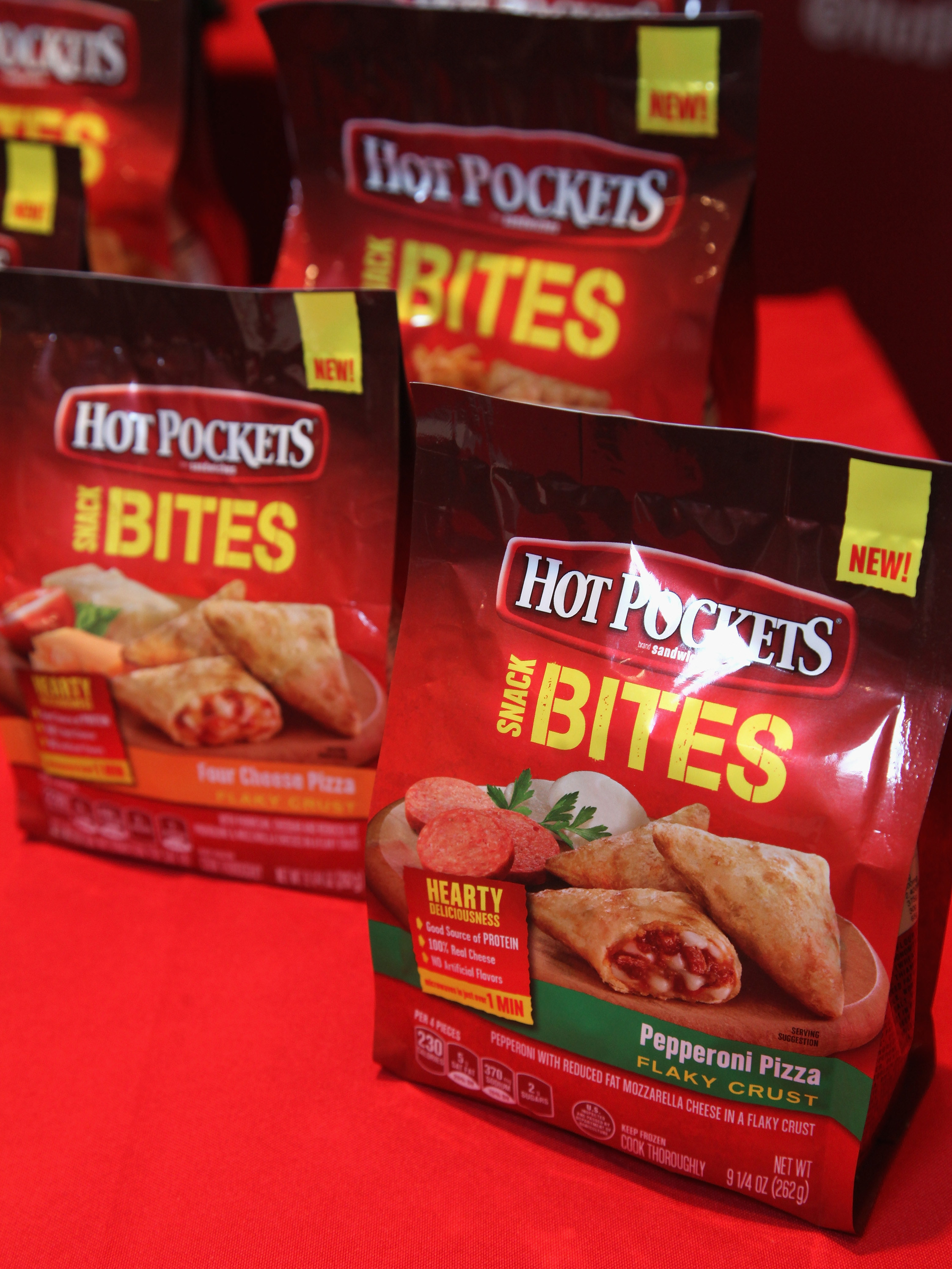 Three bags of Hot Pockets Snack Bites