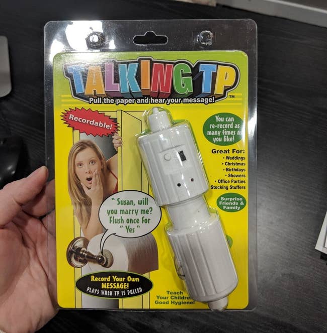 Reviewer holding the TP holder in its packaging
