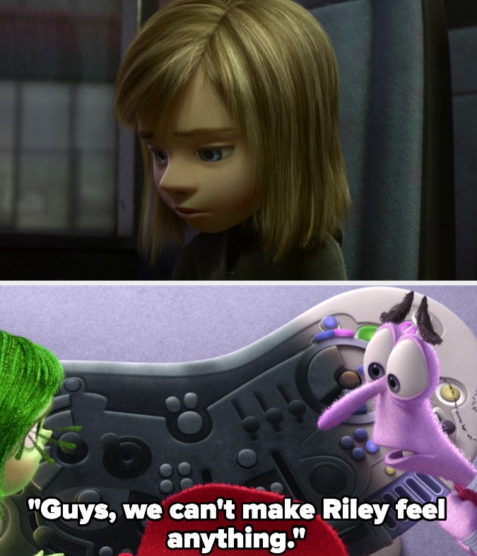 Riley looks depressed on the bus; Fear says they can't make her feel anything