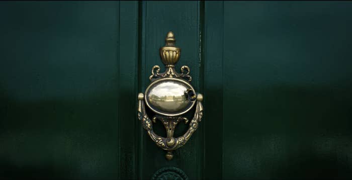 A closeup of a door knocker