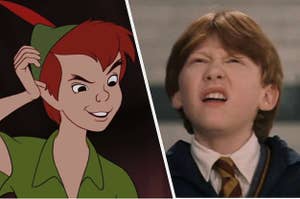 Peter Pan and Ron Weasley looking confused