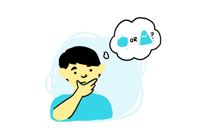 Person with a thought bubble saying snowball or avalanche