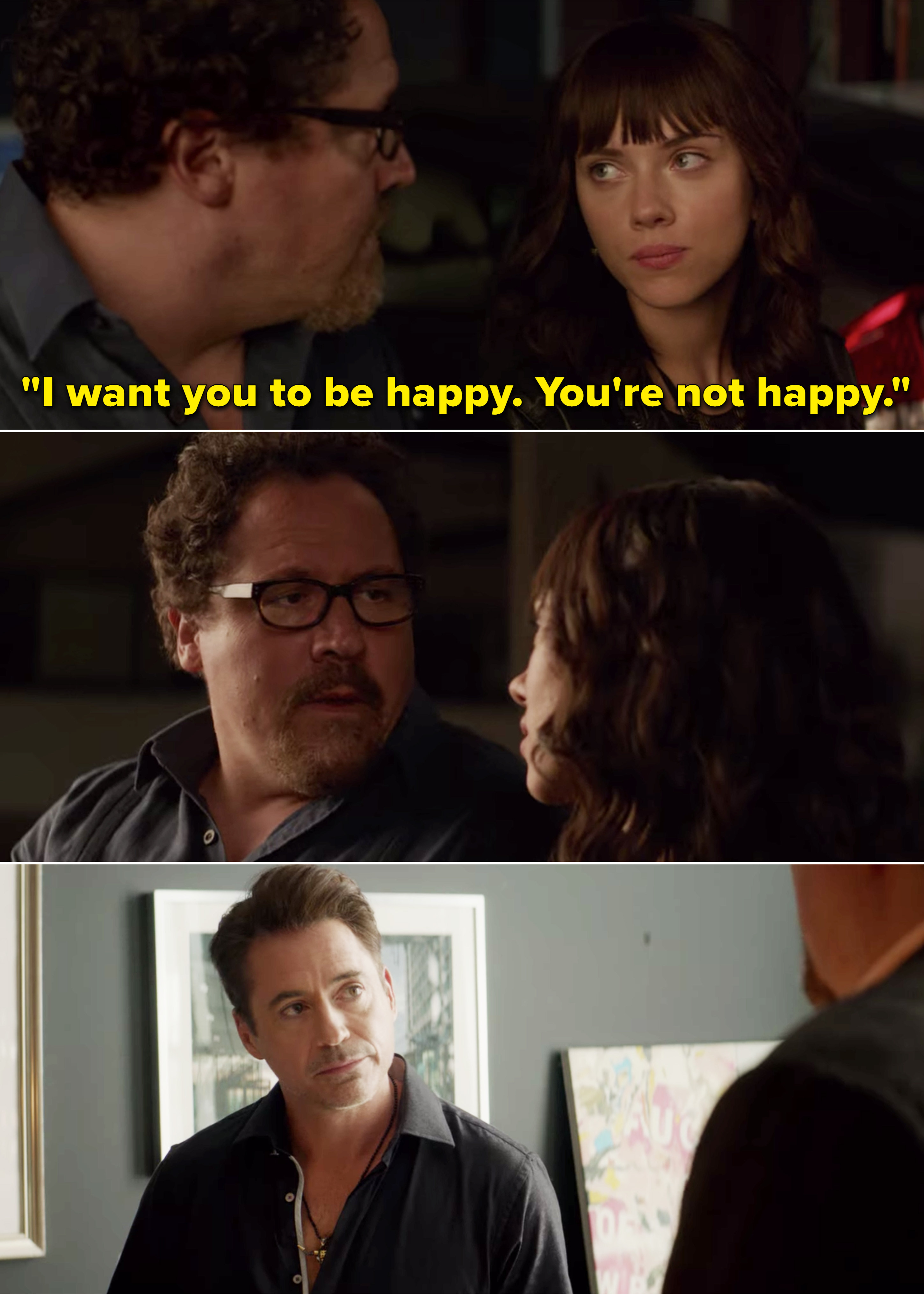 Molly telling Carl, ""I want you to be happy. You're not happy"