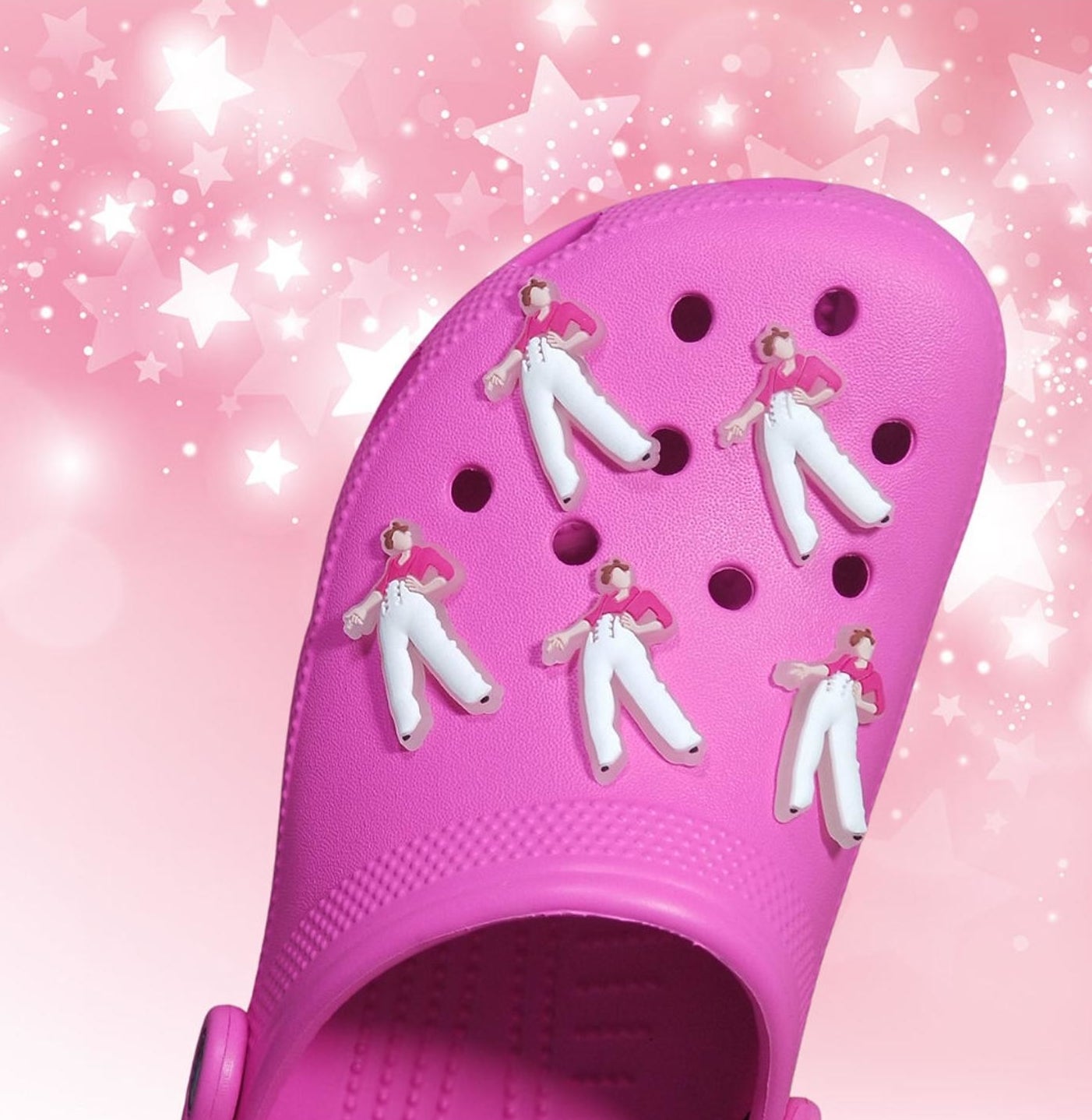 harry styles charms on croc shoe