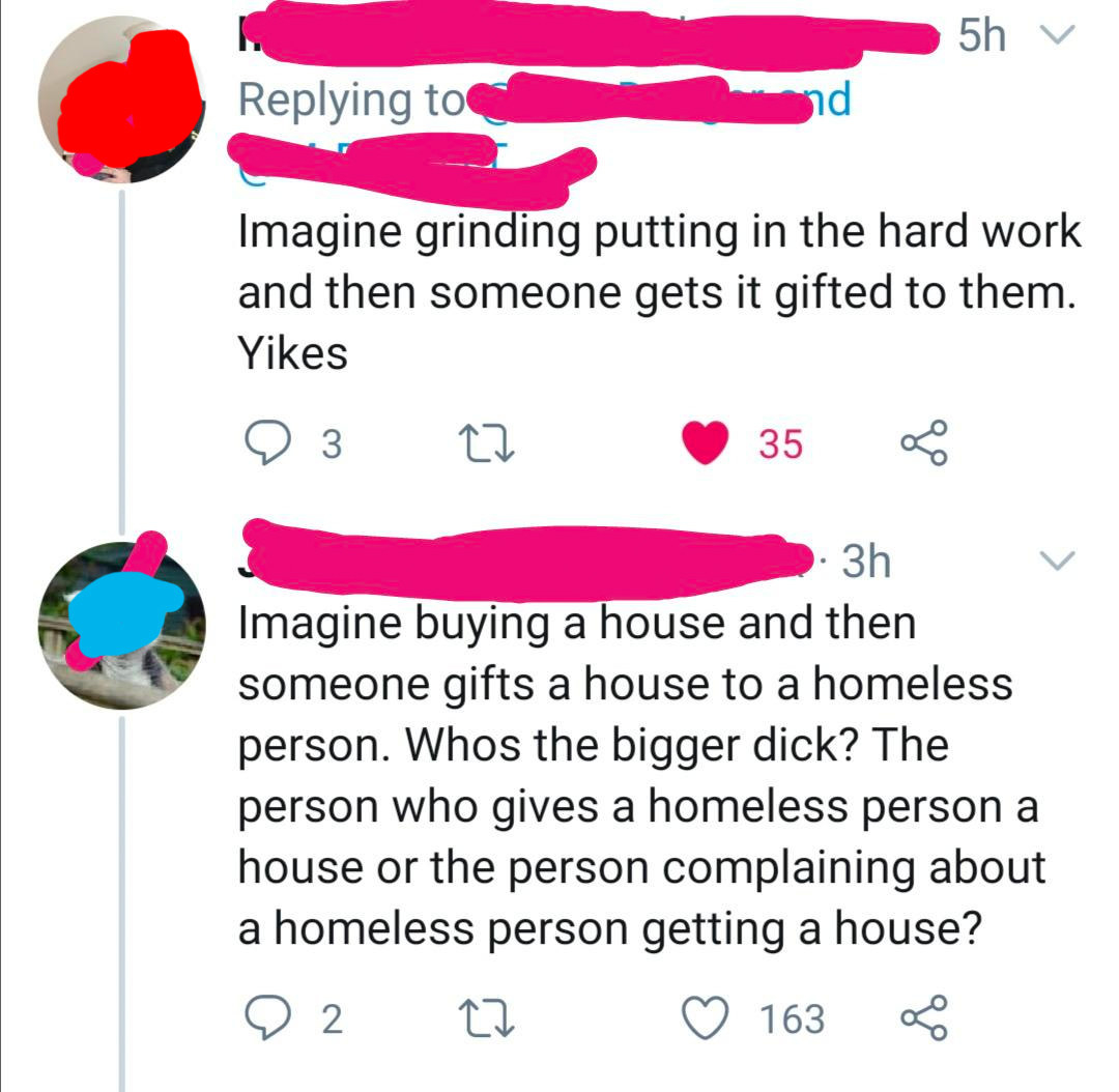 boomer saying they are against handouts and someone roasts them