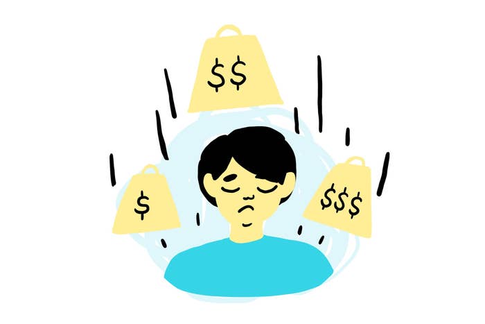 Person looking worried about debt