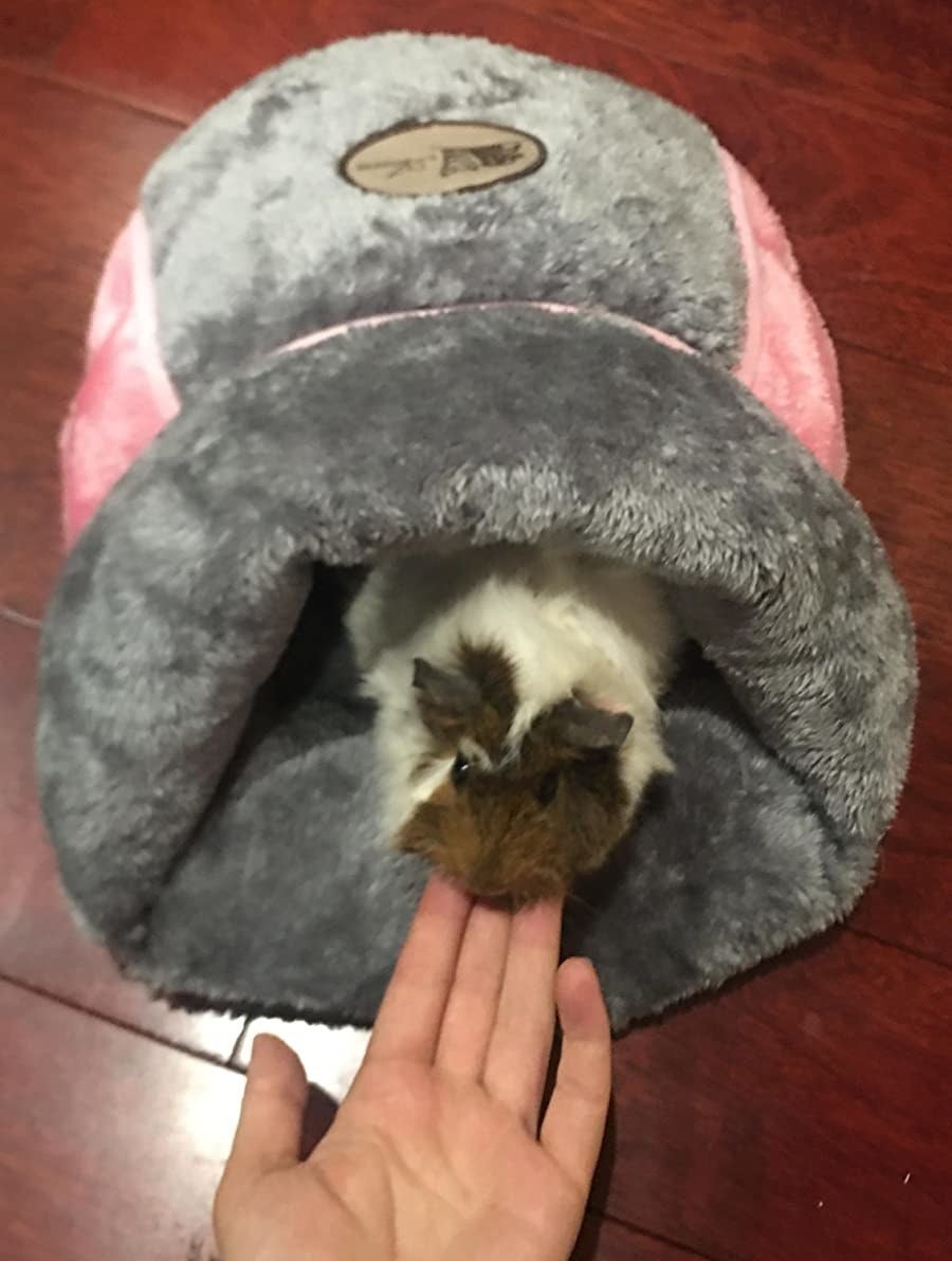 Review photo of the gray warm fleece cuddle cave 