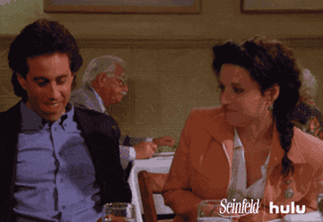 Jerry and Elaine from Seinfeld nodding in agreement