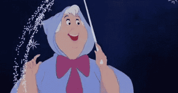 Cinderella&#x27;s fairy godmother waving a wand 