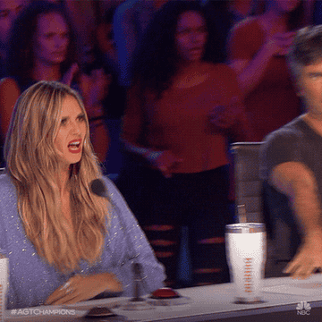 America&#x27;s Got Talent judge Heidi Klum grabs her face in horror