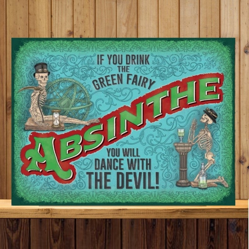 Absinthe Metal Beer Sign