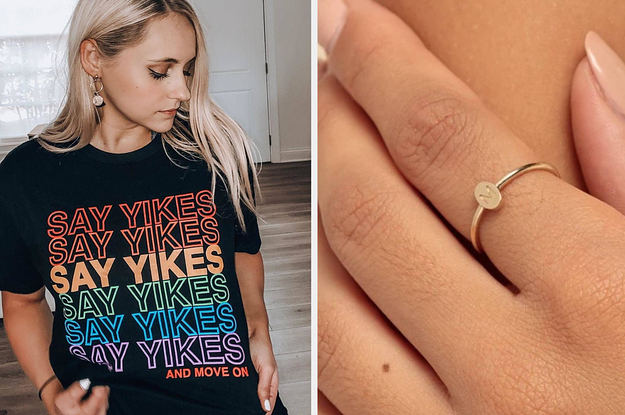 model in tee that says