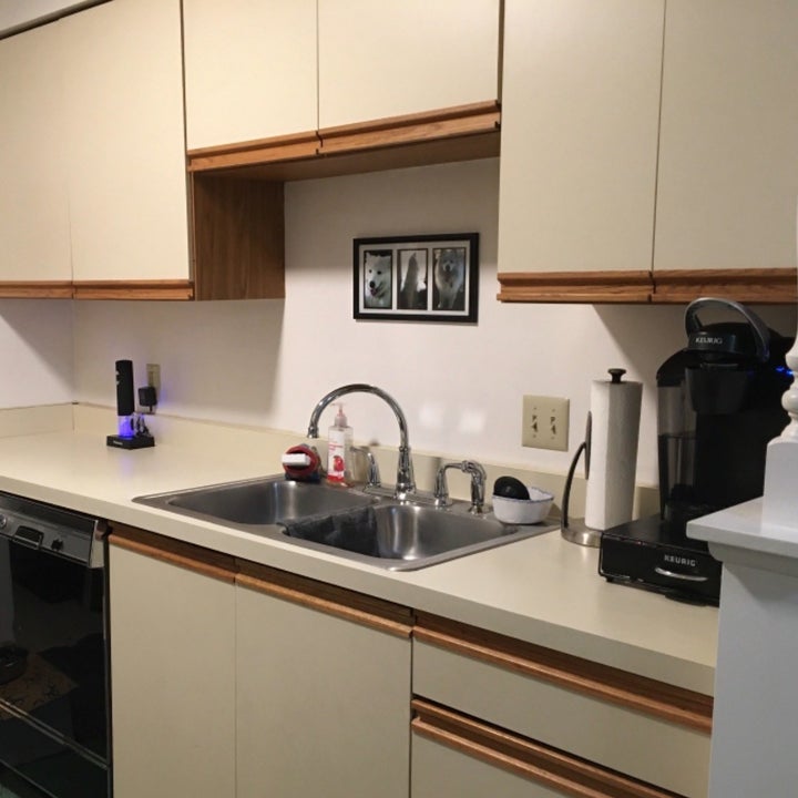 reviewer photo showing their cabinets and kitchen