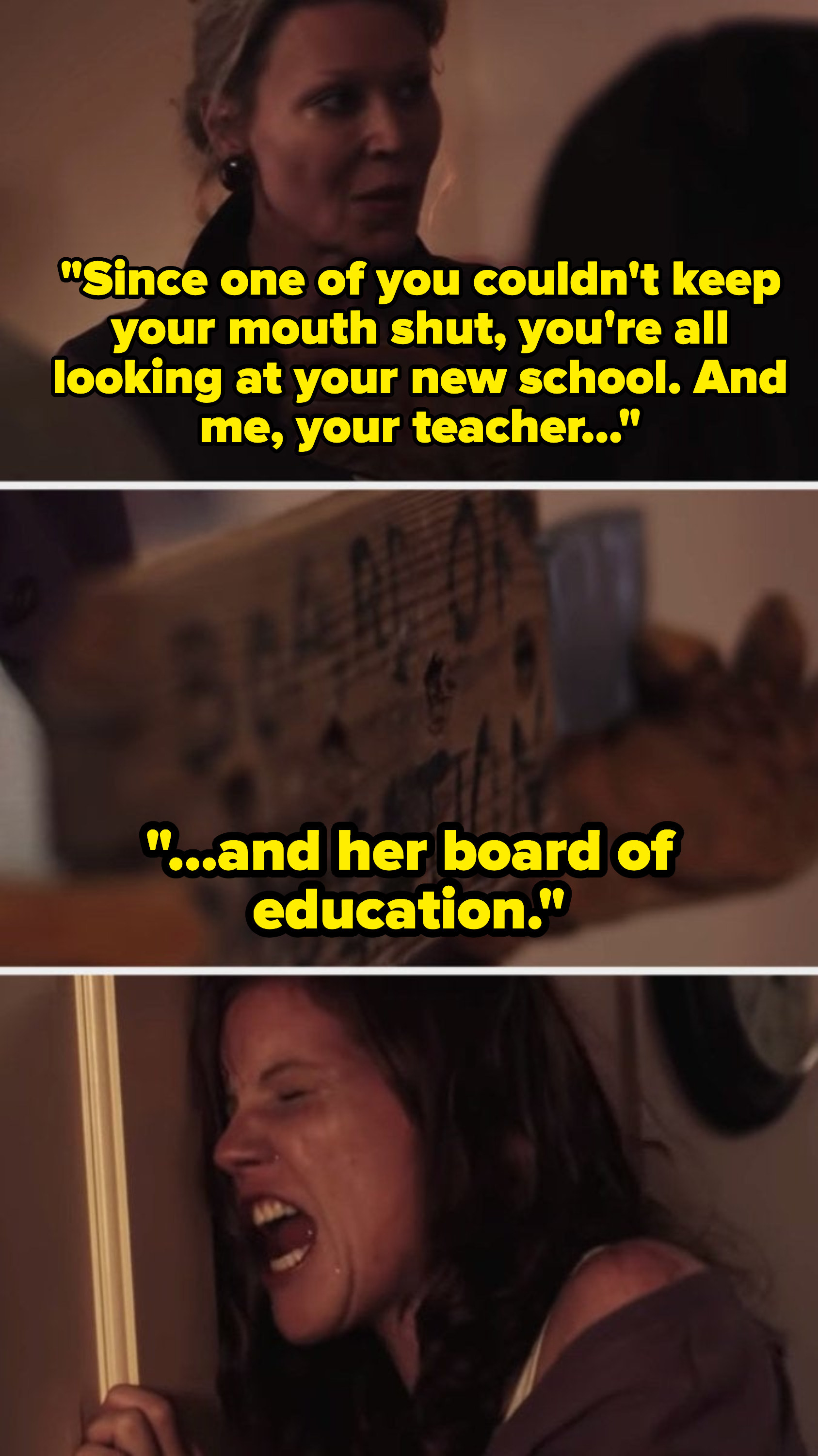 A mother beating her children with a board she calls the &quot;board of education&quot;