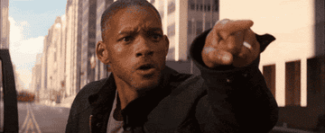 Will on the street in a scene from I Am Legend