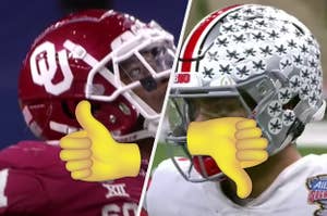 OU with the thumbs up, OSU with the thumbs down