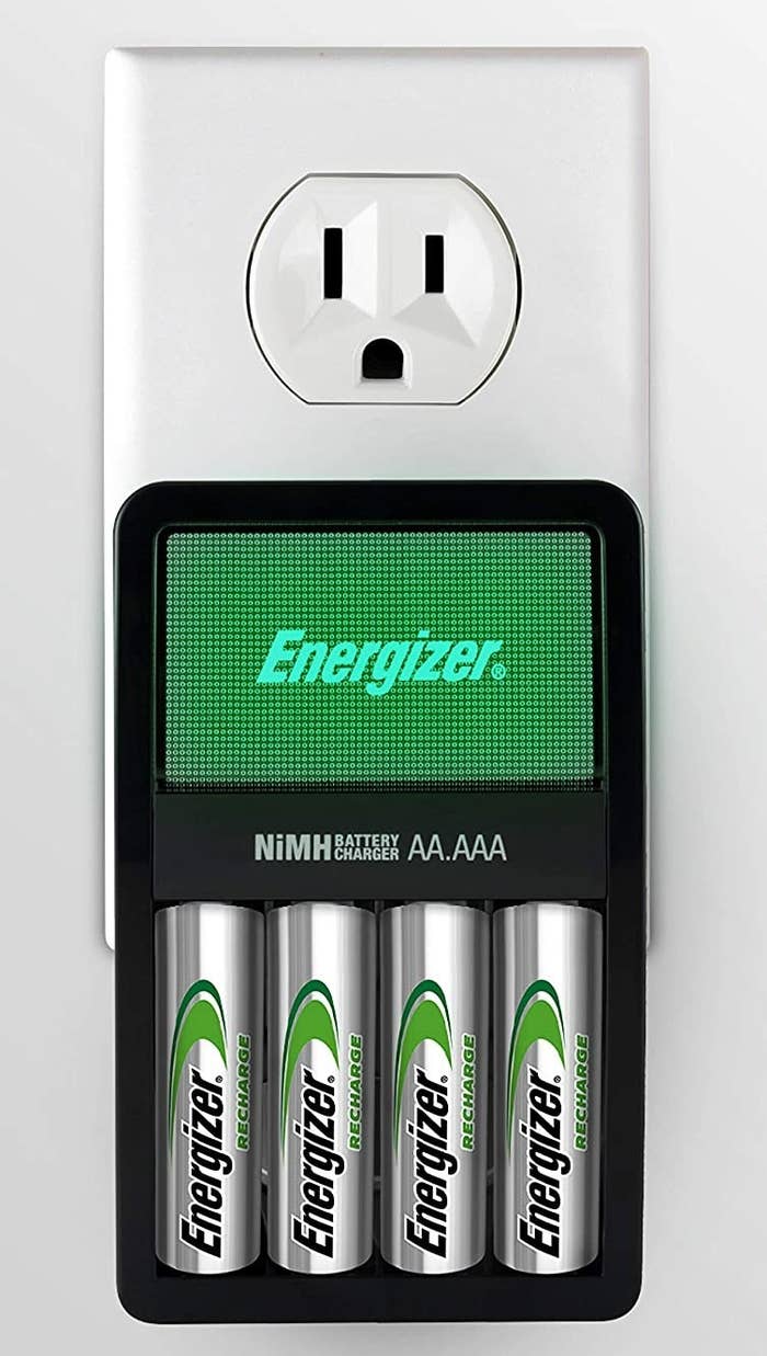Rechargeable batteries plugged into an outlet