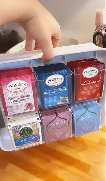 organizer with six drawers for tea packs