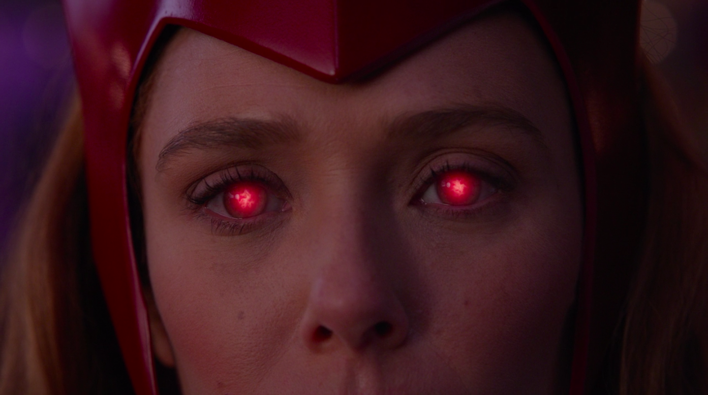 Wanda with glowing eyes in Episode Six