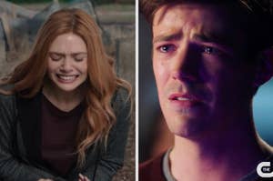 Wanda Maximoff and Barry Allen crying