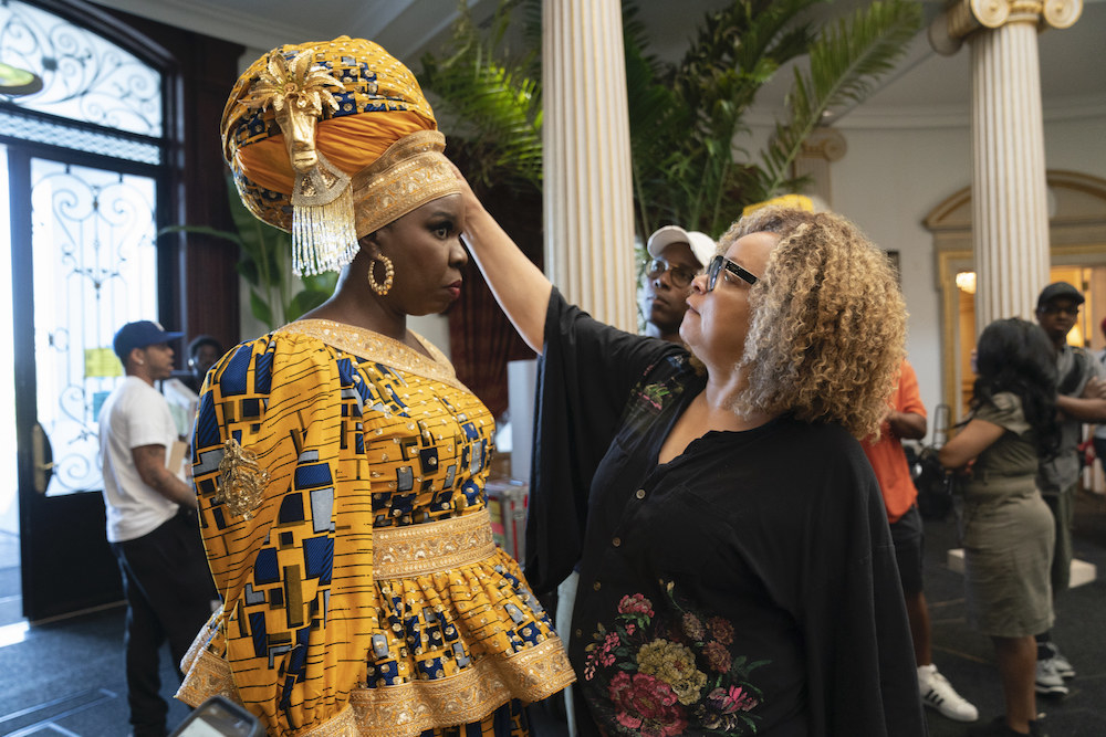 Leslie Jones with Costume Designer Ruth E. Carter 