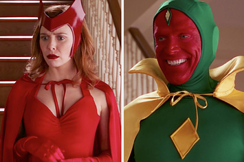 Wanda and Vision in their Halloween costumes