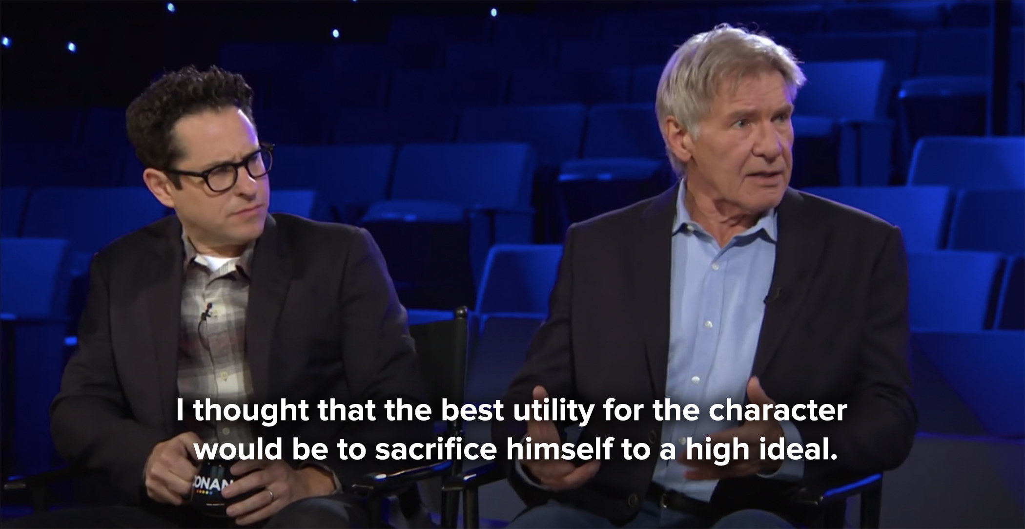 Harrison Ford saying &quot;I thought that the best utility for the character would be to sacrifice himself to a high ideal&quot;