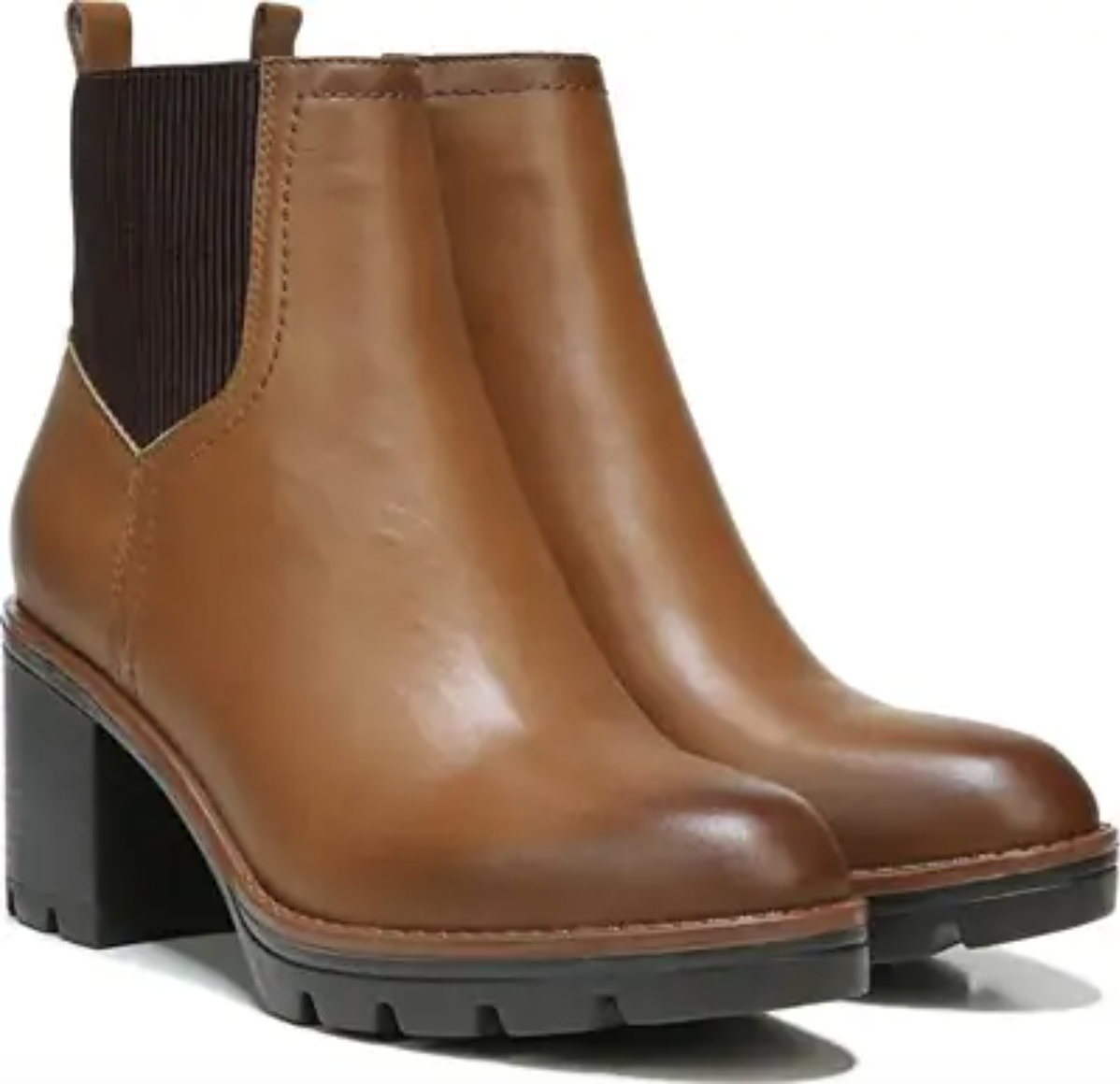 ankle boots with lug sole and heel 