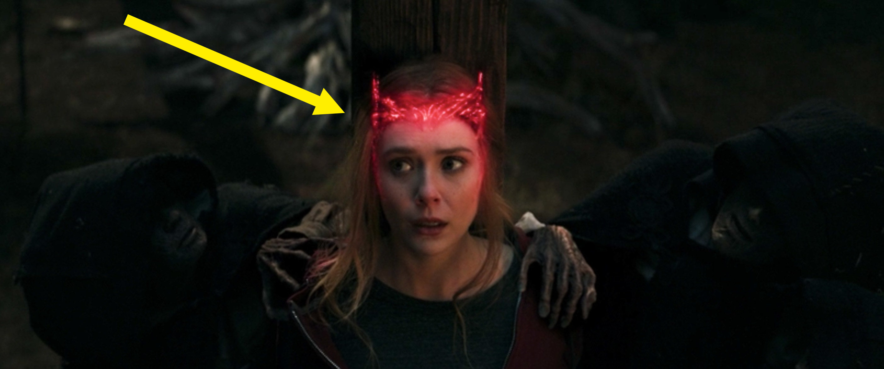 A red crown around Wanda's head