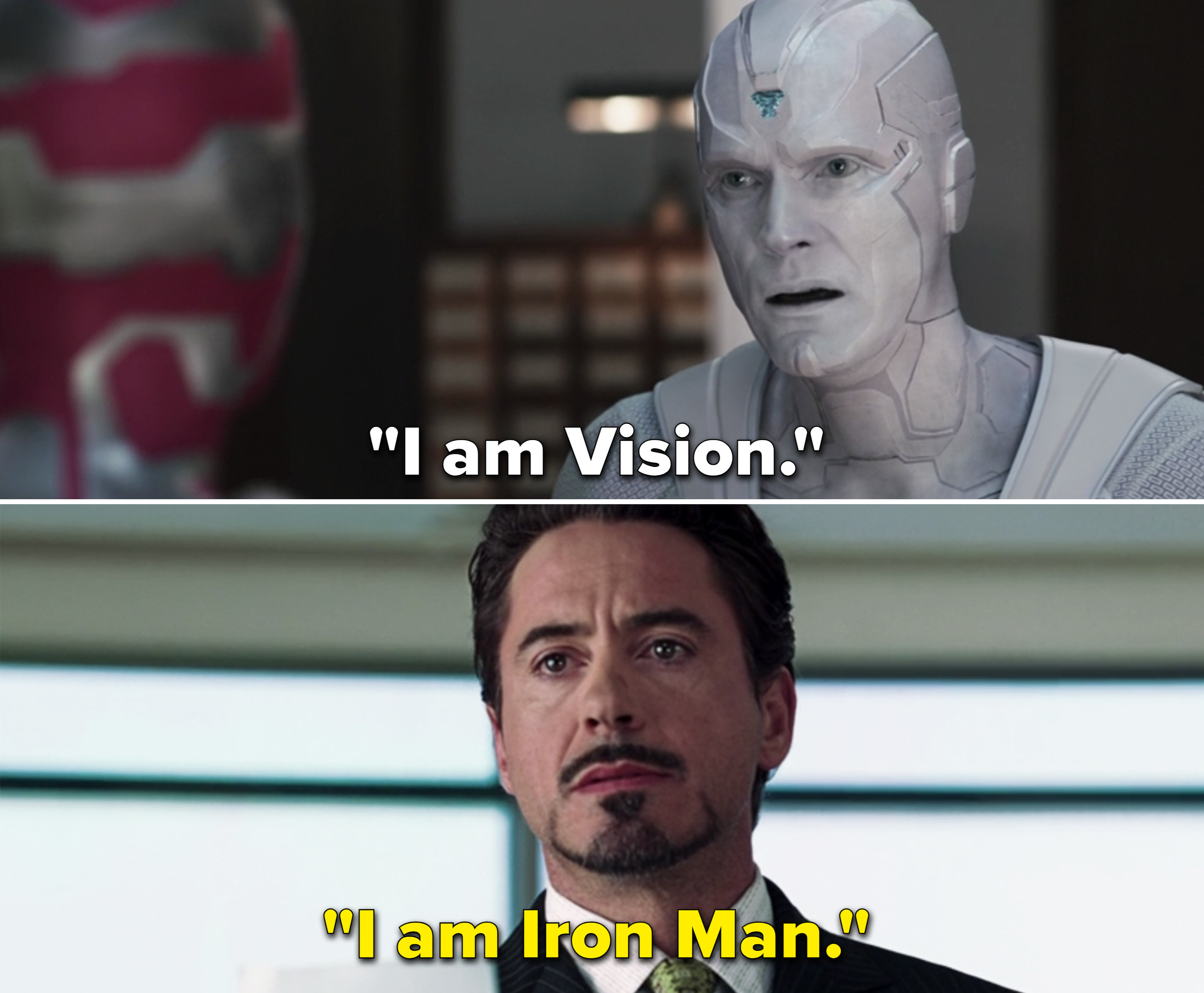 White Vision saying, &quot;I am Vision&quot;