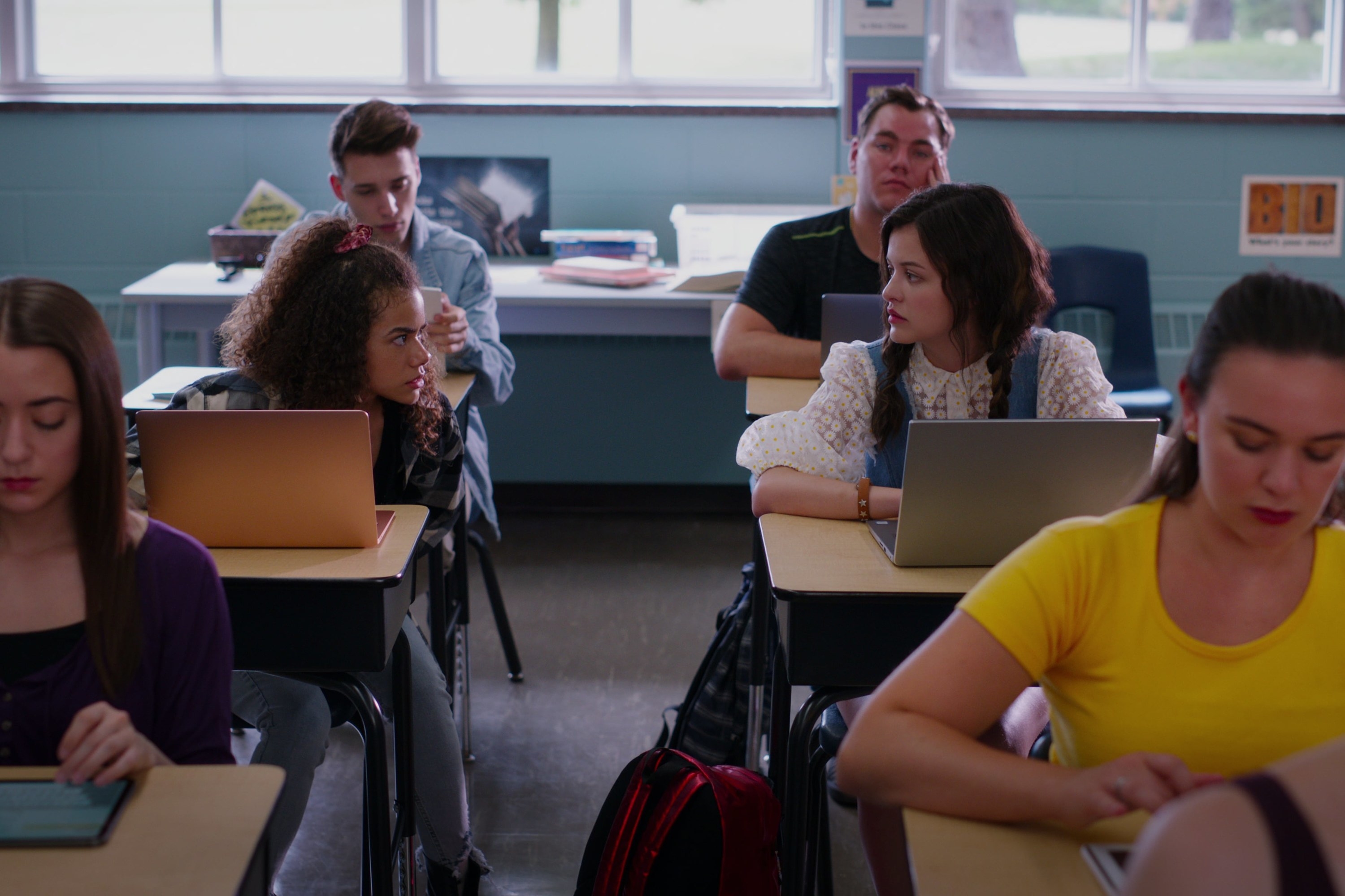 Ginny talks to Max in class