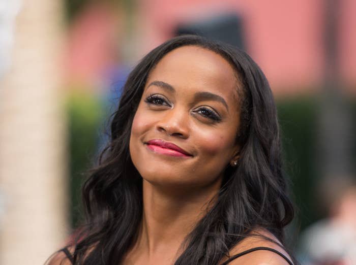  Rachel Lindsay visits &quot;Extra&quot; at Universal Studios Hollywood on May 23, 2017 in Universal City, California