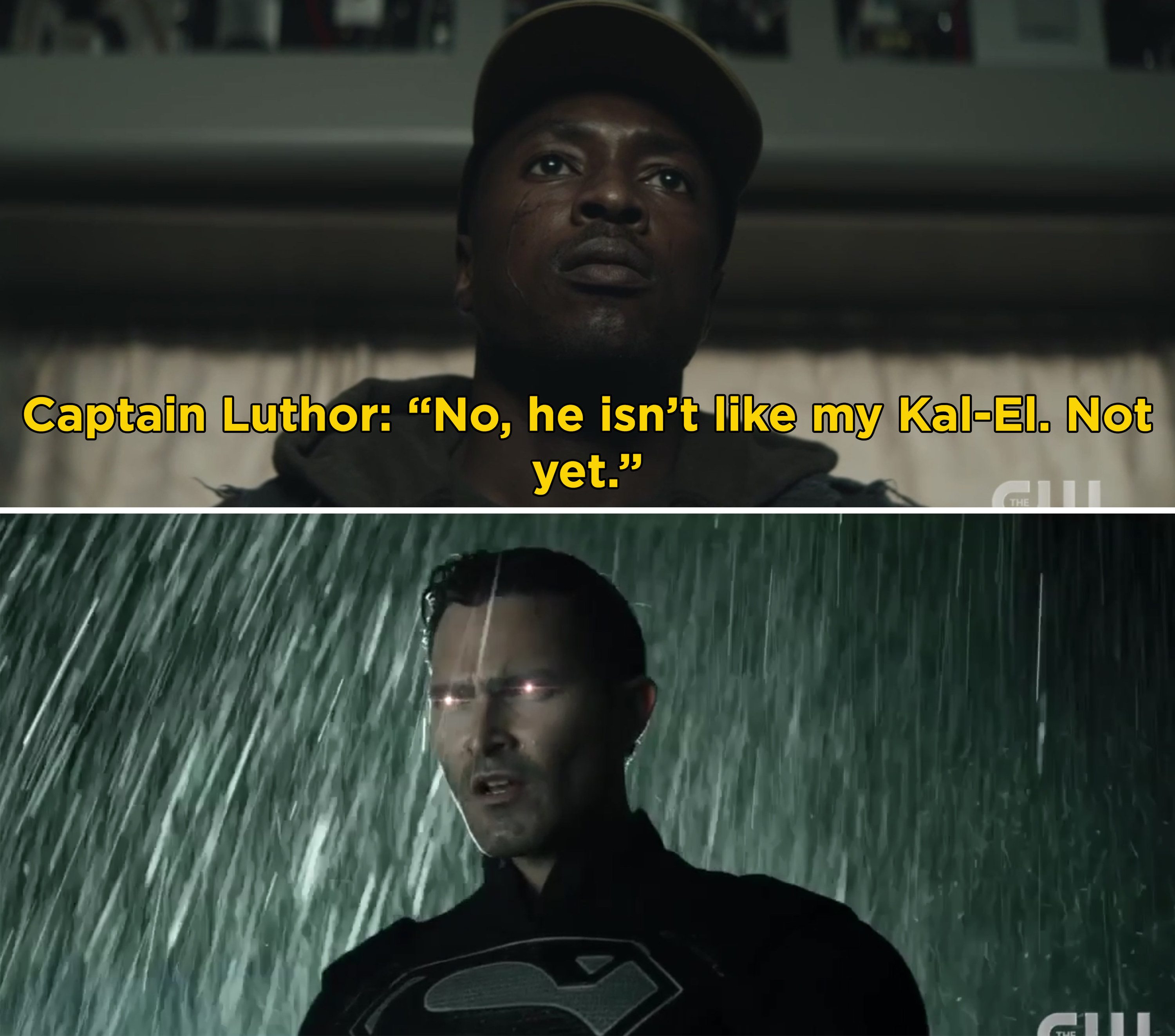 Captain Luthor saying, &quot;No, he isn&#x27;t like my Kal-El. Not yet&quot;