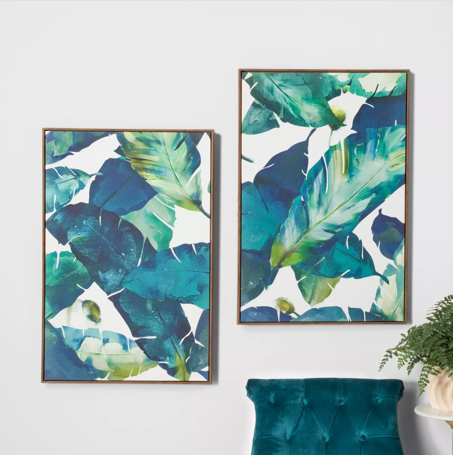 The art of blue and green leaves