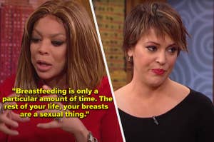 Wendy telling Alyssa Milano that breastfeeding is a sexual thing