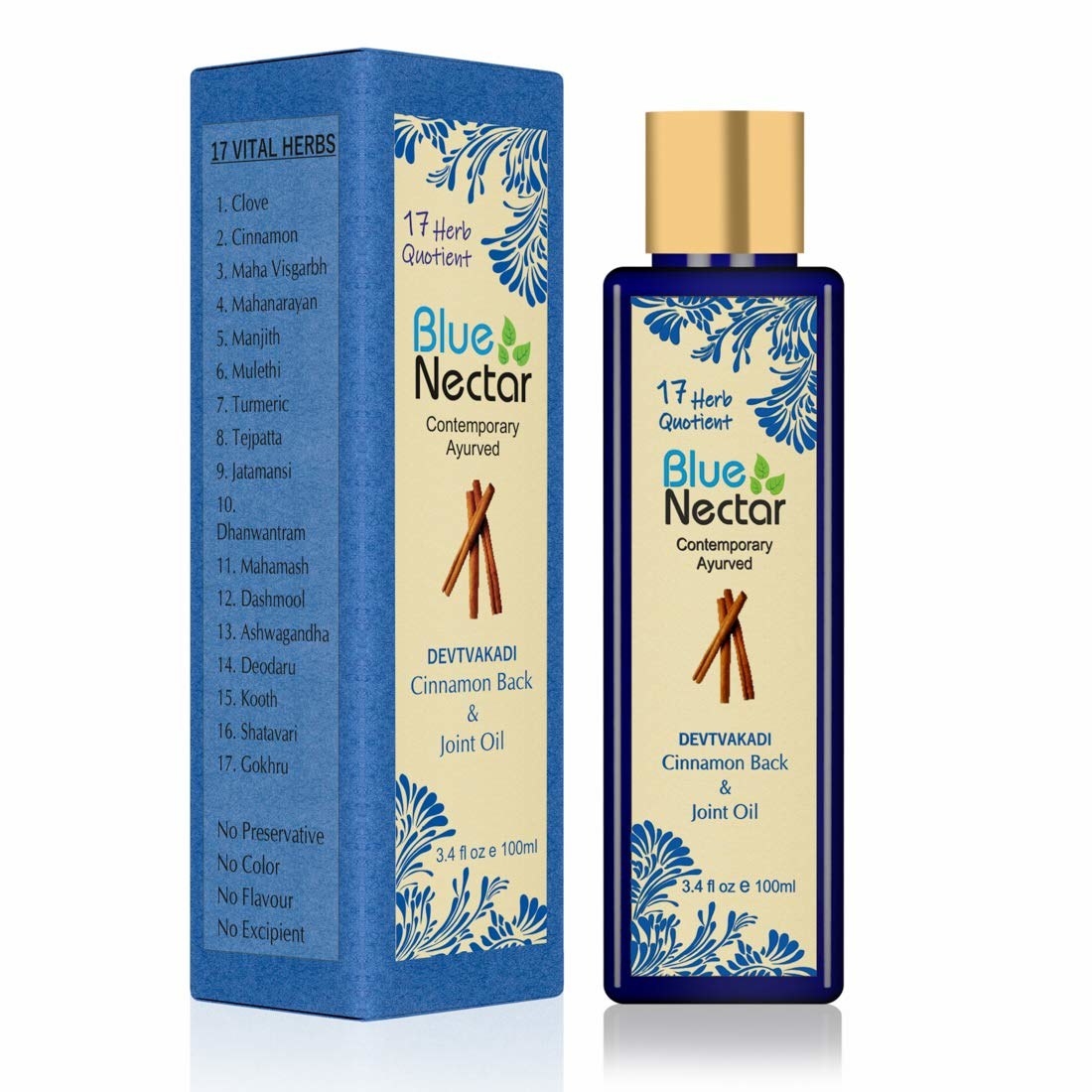 Bottle of the herbal massage oil 