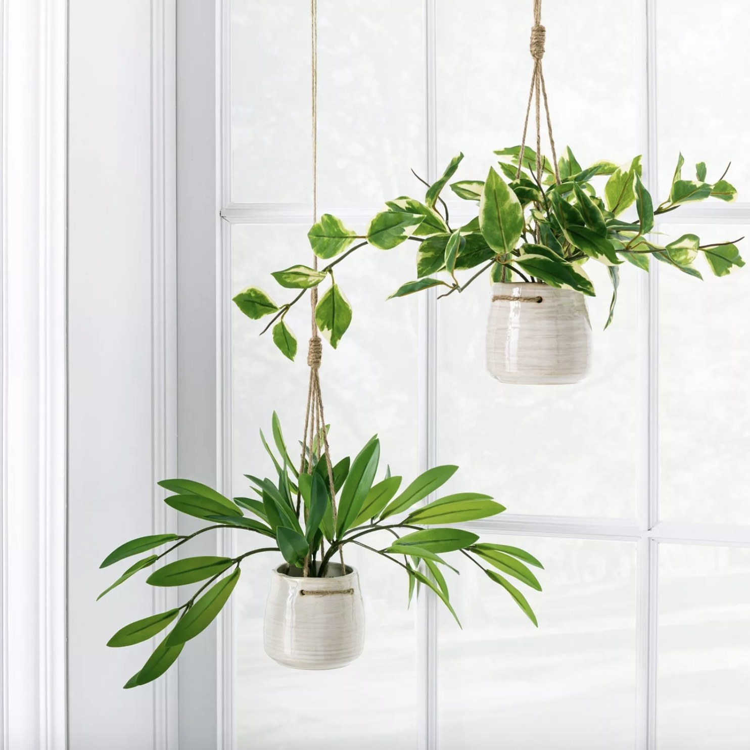 Fake hanging plants