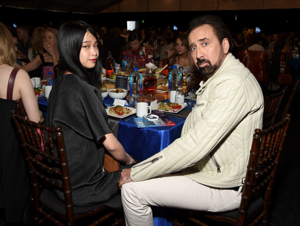 Riko Shibata (L) and Nicolas Cage attend the 2020 Film Independent Spirit Awards