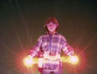 a small child transforms into a power ranger