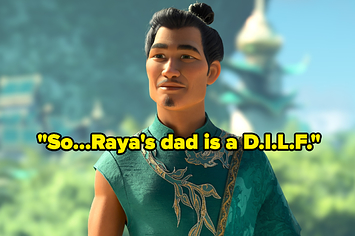 Raya's father from "Raya and the Last Dragon" with text reading, "So...Raya's dad is a D.I.L.F."