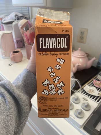 A carton of Flavacol salt 