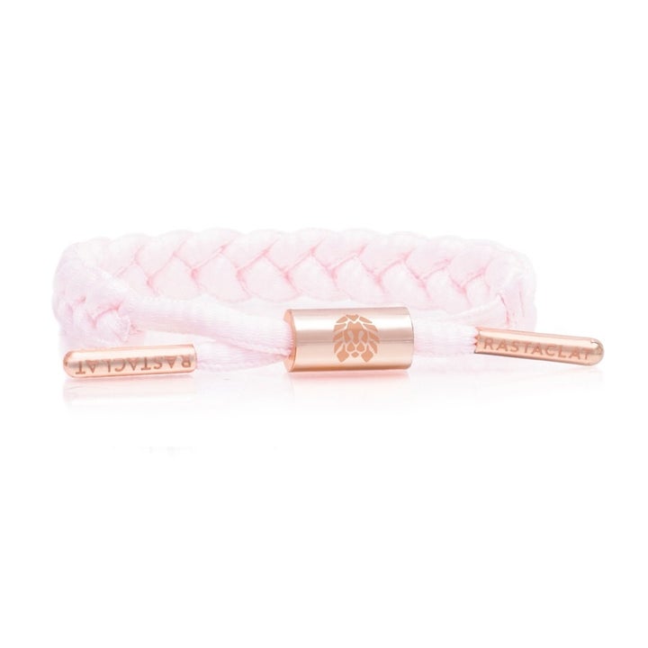 a blush pink braided bracelet