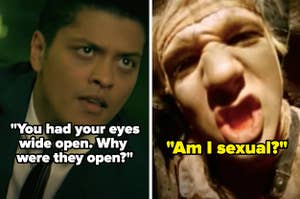 Bruno Mars "Grenade" "You had you eyes wide open why were they open" side by side with the Backstreet Boys "Backstreet's Back" "Am I sexual"