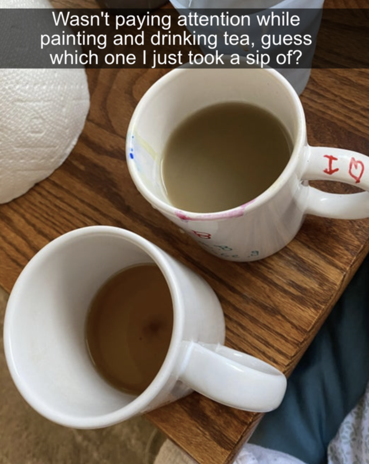person who drank paint water instead of coffee