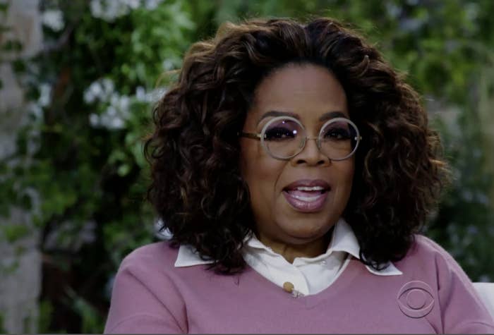 Oprah asking a question 